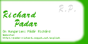 richard padar business card