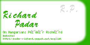 richard padar business card